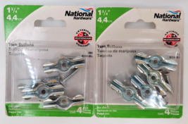 Lot of 2 National Hardware  V83 1-3/4&quot; Turn Buttons Double Wing Clips 4 ... - $8.91