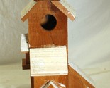 Wooden Primitive Folk Art Bird House Free Standing Birdhouse Decorative - £19.70 GBP