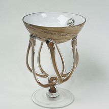 Zorza Hand Blown Glass With Jellyfish/Octopus Style Footed Glass Bowl Po... - $26.59