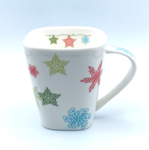STARBUCKS Coffee Mug Cup Snowflakes &amp; Stars 2005 Christmas Edition Multi Color - £5.99 GBP