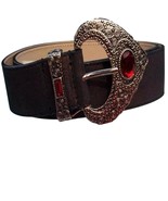 Donald Pliner Rust Suede Metallic Leather Belt XS/S/M  Red Gemstone New ... - $90.26 CAD