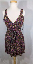 Wet Seal Dress Size Large Floral Midi Tank Tie Waist Lined Vintage - $18.69