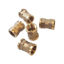 Brass Pipe Fitting Coupling, 1/2 PT Female Thread Straight Rod Adapter 5pcs - £14.70 GBP