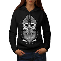 Wellcoda Skull Beard Cool Fashion Womens Hoodie,  Casual Hooded Sweatshirt - £29.06 GBP