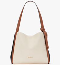Kate Spade Knott Large Shoulder Bag Off White Black Brown Leather K4385 NWT FS - £158.23 GBP