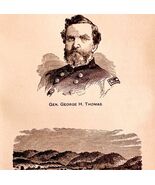 General George Thomas 1881 President Garfield Wood Engraving Victorian D... - €25,77 EUR