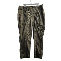 Chico&#39;s Crops Olive Green Cargo Capri Pants Women&#39;s Size 1 - $19.79