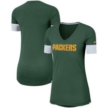 Nike Women&#39;s Green Bay Packers Dry V-neck Fan Triblend T-shirt S L  MSRP $40 - £19.16 GBP