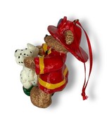 VTG Kurt S Adler Bear Fireman With Hat &amp; Dalmatian Dog Christmas 3.5” Or... - $13.05