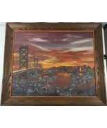 ORIG Oil Painting On Canvas Board SAN FRANCISCO Signed VI Luebbe Ola Fra... - £125.07 GBP