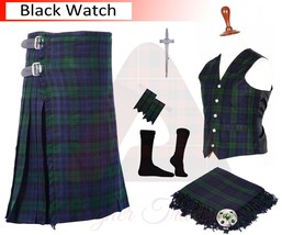 Men&#39;s Scottish Black Watch 8 yard Tartan kilt - Highland kilt &amp; Accessories - £67.55 GBP