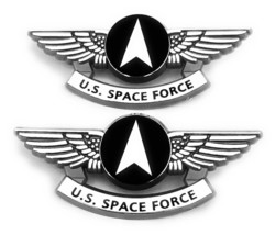 SPACE FORCE PILOT WINGS SILVER BADGES PINS - $9.78