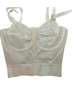 Vintage Ivory Longline Bra SnowFlake by Bali 34D Union Made - $28.80