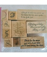 Lot of 9 Wood Mounted Rubber Stamps Featured Friendship, Relationship Qu... - $285.37 MXN