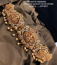 Indian Bollywood Style CZ Kamar Bandh Bridal South Waist Belt Temple Jewelry Set - £229.21 GBP