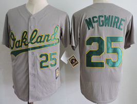 Athletics #25 Mark McGwire Jersey Old Style Uniform Gray - $45.00