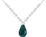 Galaxy Gold GG 14K Solid White Gold Natural Diamond and Emerald Pendant ... - $2,367.08