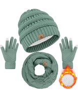 Warm Fleece Knit Beanie, Scarf &amp; Touch Screen Gloves Set-Unisex Adult Wi... - $277.39 MXN