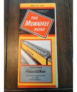 The Milwaukee Road  4/25/65 Super Dome Hiawathas Train Schedule &amp; Map - $11.88