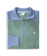 Brooks Brothers Mens Green Blue Two Tone Cotton 1/2 Zip Sweater, Medium ... - £62.19 GBP