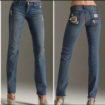 7 For All Mankind Denim Peek A Boo Sequin Jeans ( 25 ) - £94.93 GBP