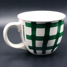 STARBUCKS COFFEE MUG CUP 14 oz advertising green checks checkboard tic t... - £5.95 GBP