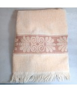 Vintage Cannon Monticello Bath Towel Fringed Sculptured cream shell Yell... - $13.00