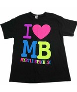 I Love Myrtle Beach South Carolina Souvenir SC Neon Print T-Shirt Mens M... - £6.23 GBP
