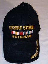 EMBROIDERED DESERT STORM OIF I VETERAN CAP BLACK HAT ADJUSTING BACK STRAP - £15.26 GBP