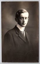 RPPC Handsome Young Gentleman Portrait by Geo F Kelly Studio Photo Postcard J27 - £7.17 GBP