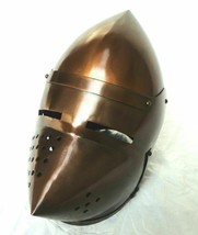 Medieval Bascinet Pig Face Helmet Copper Antique Finish Head Protection Helmet - £74.37 GBP