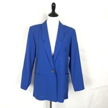 Barrie Stephens Women&#39;s Vintage Blazer Jacket Embroidered Blue One Button Size S - £15.48 GBP