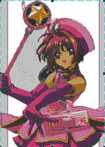 Anime Cardcaptor Sakura Pink Embroidery Pattern - £3.99 GBP