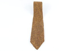 Vtg 50s Fenn Feinstein Distressed Bespoke Silk Hand Block Geometric Neck... - $22.72