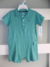 Carter&#39;s Sea Green SS Romper W/Fish Applique Size 24 Months NEW - $18.00