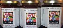 Sam&#39;s Gourmet Jams Berry 3 Pack (Strawberry, Blueberry and Raspberry) - £33.57 GBP