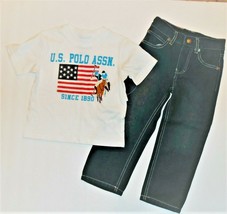 U.S. Polo Assn. Infant Boys 2pc Outfit Short Sleeves Jeans Size 12M NWT - $11.29