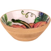 10&quot; WOODEN ENAMEL PUMPKIN BOWL - $885.11 MXN