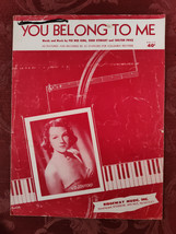 RARE Sheet Music You Belong To Me Jo Stafford Pee Wee King Stewart Price 1952 - $16.20