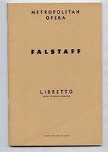 Falstaff Metropolitan Opera Libretto Giuseppe Verdi - £14.01 GBP