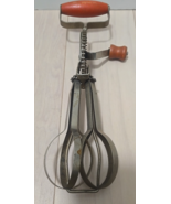 Vintage Ladd  #9 Red Wood Handle Egg Beater Mixer - $14.80
