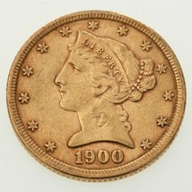 1900 US Gold Liberty Half Eagle in AU Condition! Great Early US gold - $735.26