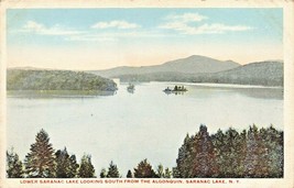 Lower Saranac Lake Ny~Looking South From The Algonquin ~Postcard - £7.65 GBP
