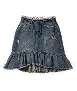 Juniors JOLT Distressed Ruffled Frayed Hem Layered Look Denim Jean Skirt... - $27.06 CAD