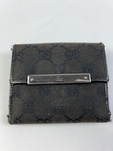 Authentic GUCCI Bifold Wallet Canvas/Leather Black 112716-1147 - £51.60 GBP