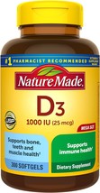 Nature Made Vitamin D3 1000 IU (25 mcg) Softgel, Dietary Supplement for ... - $28.99
