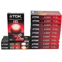 Lot of 12 Sealed TDK T-120 HS VHS Tapes 6 hour Premium Quality Blank - £23.18 GBP