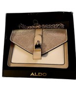 Aldo Tan And Beige 8.5x6x4 Inch Handbag With Gold Chain And Lock In Orig... - £63.75 GBP