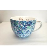  Lilly Pulitzer Blue Floral Coffee Tea Cup Mug Flowers  - £11.66 GBP