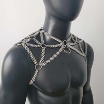 Rave Men Body Chain,Shoulder Chain Harness,Burning Man Body Chain Harnes... - $80.00